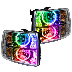 Chevrolet Silverado Headlight Assembly - ORACLE Lighting - Round Style, ColorSHIFT SMD - `07-`13